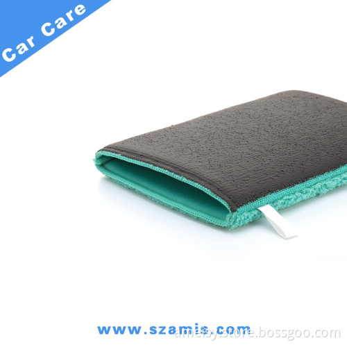 China Heavy Grade Car Wash Microfiber Magic Clay Bar Polishing Glove